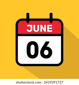 Calendar 6 June Vector illustration background design.