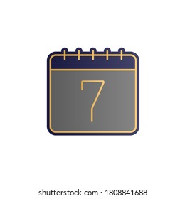 Calendar, 7 color gradient vector icon