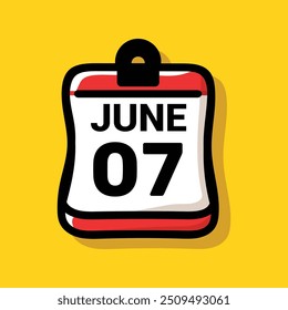 Calendar 7 June Vector icon illustration background design.