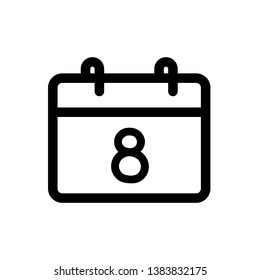 Calendar 8 icon, vector illustration. Flat design style. vector calendar 8 icon illustration isolated on white background, calendar 8 icon Eps10. calendar 8 icons graphic design vector symbols.