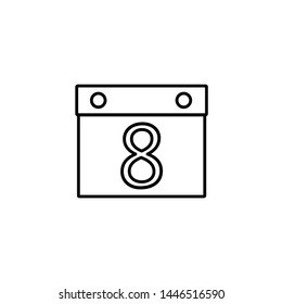 Calendar 8 icon, vector illustration. Flat design style. vector calendar 8 icon illustration isolated on white background, calendar 8 icon Eps10. calendar 8 icons graphic design vector symbols.