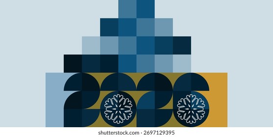 calendario de fondo abstracto elegante patrón geométrico minimalista azul moderno naranja Año Nuevo 2026 Navidades, para el Diseño web, calendario, presentación eps 10