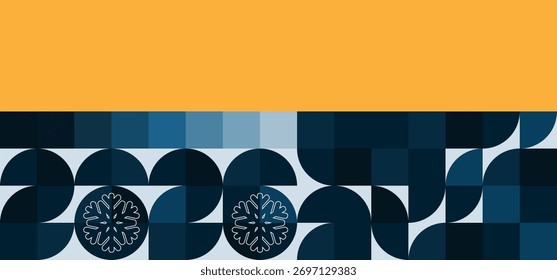 Kalender abstrakter Hintergrund einfaches geometrisches Muster minimalistisch modern blau orange Neujahr 2026 Weihnachten, für Web-Design, Kalender, Präsentation eps 10