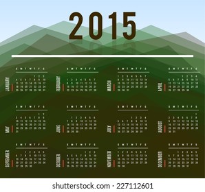 Calendar abstract green
