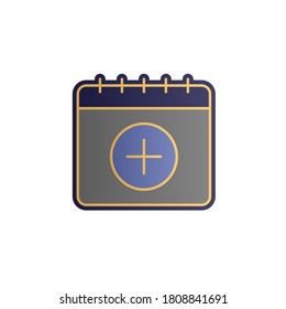 Calendar, add color gradient vector icon