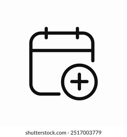 calendar add event plus icon sign vector