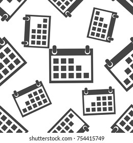 Calendar Agenda Seamless Pattern Background Icon. Business Flat Vector Illustration. Calendar Sign Symbol Pattern.