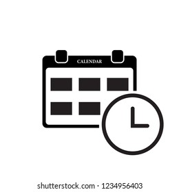 Calendar with alarm clock icon vector illustration eps10.