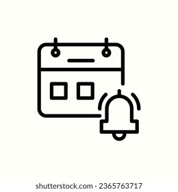 calendar, alert, bell icon, isolated icon in light background, perfect for website, blog, logo, graphic design, social media, UI, mobile app