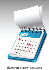 Calendar. All elements and textures are individual objects. Vector illustration scale to any size.