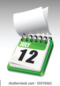 Calendar. All elements and textures are individual objects. Vector illustration scale to any size.