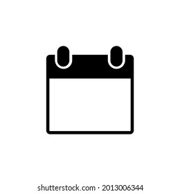 Calendar, almanac or planning thin line icon in black. Flip-up calendar. Trendy flat isolated symbol, sign for: illustration, outline, logo, mobile, app, emblem, design, web dev, ui, ux. Vector EPS 10