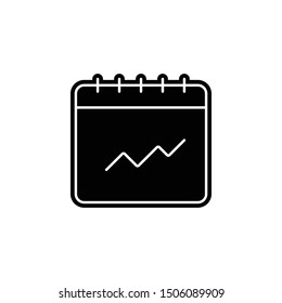 Calendar, analytic icon. Simple glyph, flat vector of calendar icons for ui and ux, website or mobile application