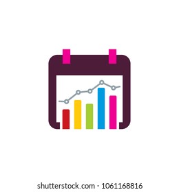 Calendar Analytic Logo Icon Design