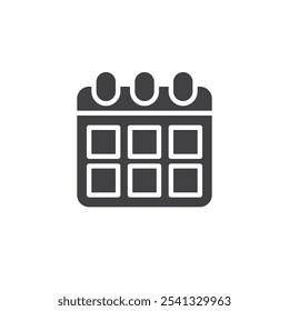 Calendar for annual planning vector icon. filled flat sign for mobile concept and web design. Yearly Planner glyph icon. Symbol, logo illustration. Vector graphics