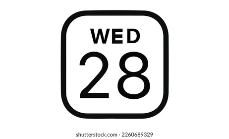 Calendar app icon for seen the date.  Flat vector graphic.