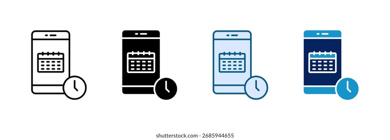 Conjunto de iconos de App de calendario Colección de estilos múltiples