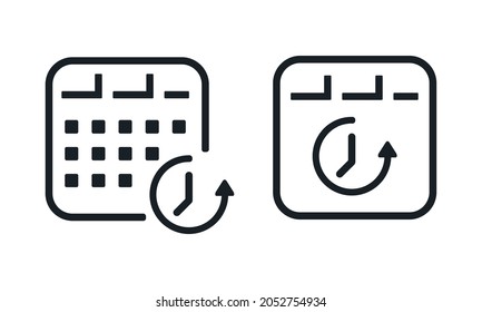 Calendar appointment. Calender with clock icon. Illustration vector