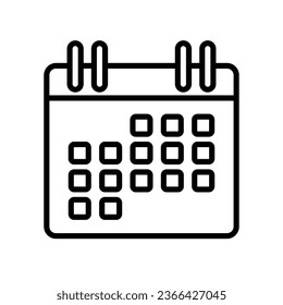calendar appointment on the wall Line icon style. Date sign, Event pictogram. Agenda, reminder. Monthly Schedule time planner business concept. Vector illustration. Design on white background. EPS 10