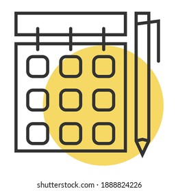 Calendar or appointment schedule flat icon icon 