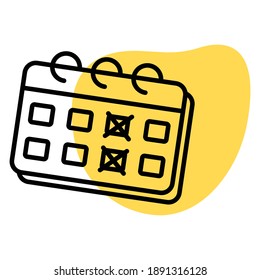 Icono plano de calendario o planificación de cita 