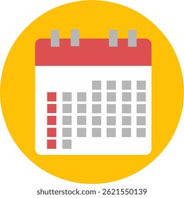 Calendar or appointment schedule flat soft color icon for apps and websites
