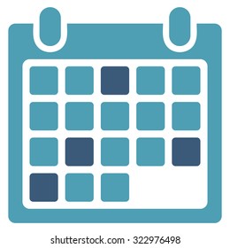 Calendar Appointment vector icon. Style is bicolor flat symbol, cyan and blue colors, rounded angles, white background.
