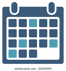 Calendar Appointment vector icon. Style is bicolor flat symbol, cyan and blue colors, rounded angles, white background.