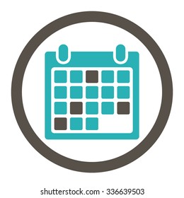 Calendar Appointment vector icon. Style is bicolor flat rounded symbol, grey and cyan colors, rounded angles, white background.