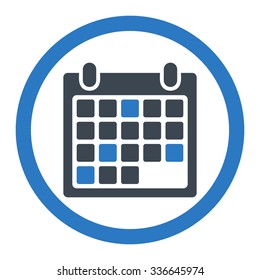 Calendar Appointment vector icon. Style is bicolor flat rounded symbol, smooth blue colors, rounded angles, white background.