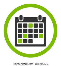 Calendar Appointment vector icon. Style is bicolor flat rounded symbol, eco green and gray colors, rounded angles, white background.