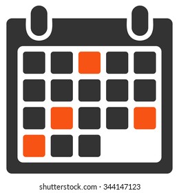Calendar Appointment vector icon. Style is bicolor flat symbol, orange and gray colors, rounded angles, white background.