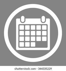 Calendar Appointment vector icon. Style is flat rounded symbol, white color, rounded angles, gray background.