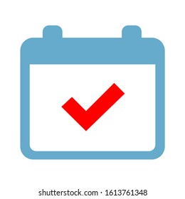 calendar approved date icon, approved sign, business event illustration