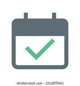 Calendar and approved icon vector. illustration of calendar with check mark icon
