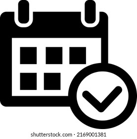 Calendar and approved icon vector on white background..eps
