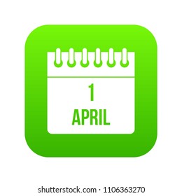 Calendar April 1 icon digital green for any design isolated on white vector illustration