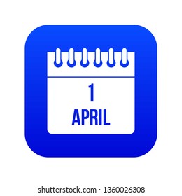 Calendar April 1 icon digital blue for any design isolated on white vector illustration