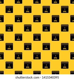 Calendar April 1 pattern seamless vector repeat geometric yellow for any design