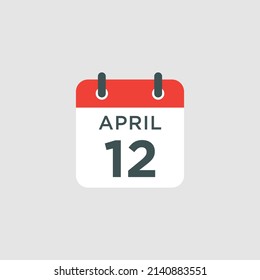 calendar - April 12 icon illustration isolated vector sign symbol