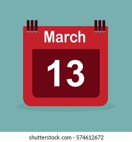 Calendar April 13, stylish vector illustration