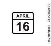 calendar - April 16 icon illustration isolated vector sign symbol