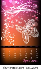 Calendar for April 2011