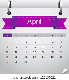 Calendar April 2013