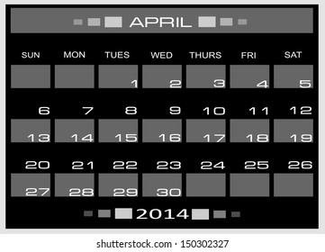 calendar April 2014