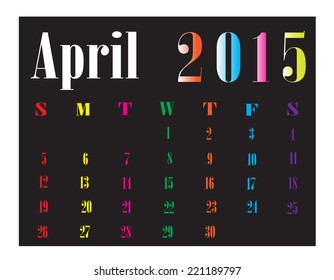 Calendar April 2015
