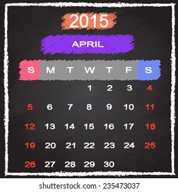 calendar april 2015 on blackboard