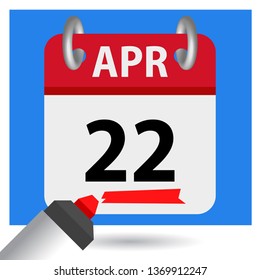 calendar, april 22, earth day 