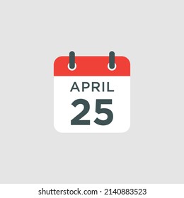 calendar - April 25 icon illustration isolated vector sign symbol