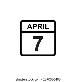 calendar - April 7 icon illustration isolated vector sign symbol